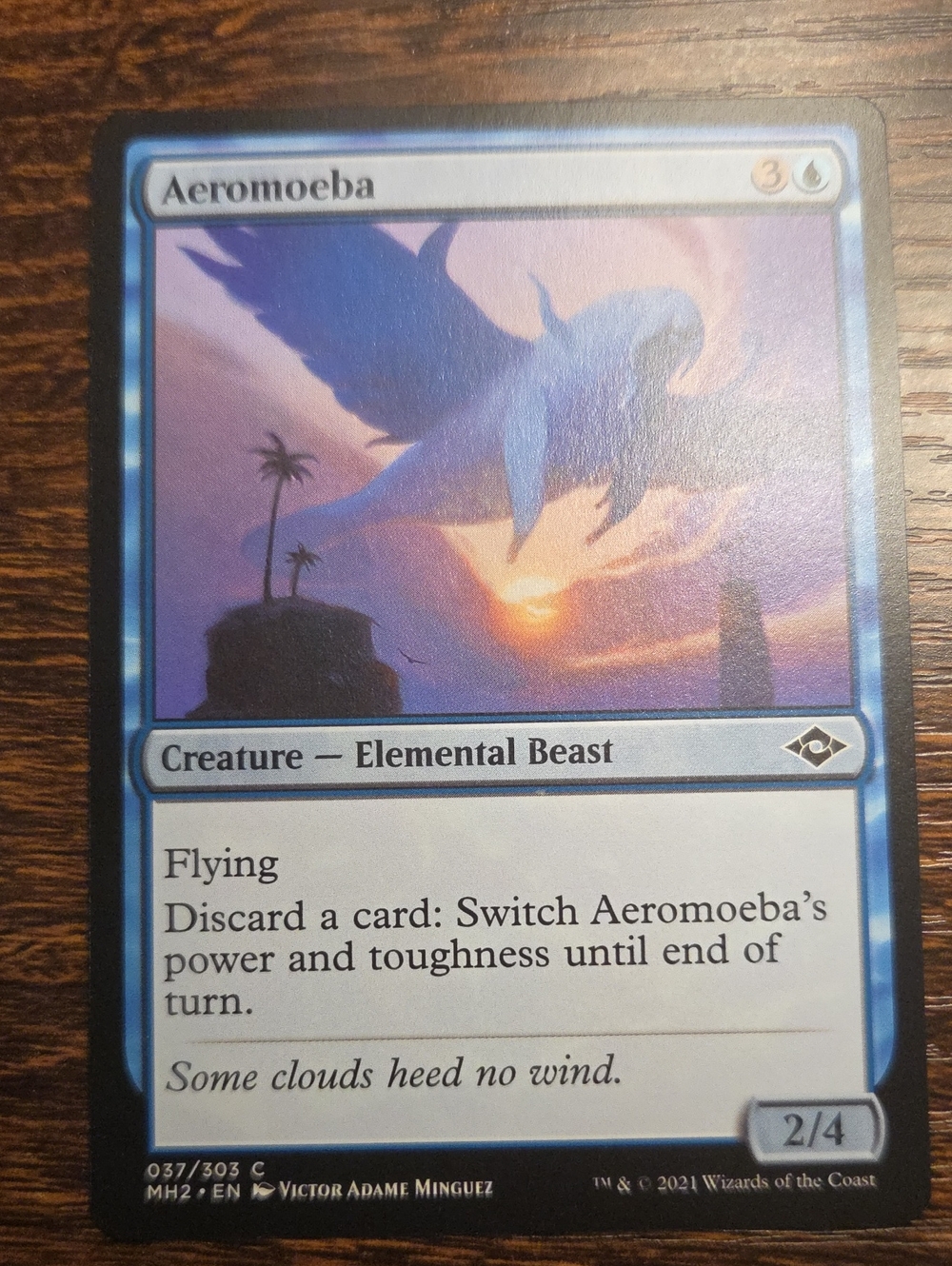 Aeromoeba Blue Flying Creature Game Card - Magic: The Gathering